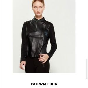 Faux leather asymmetric jacket